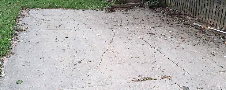 Driveway cracks seen during Maryland Home Inspection